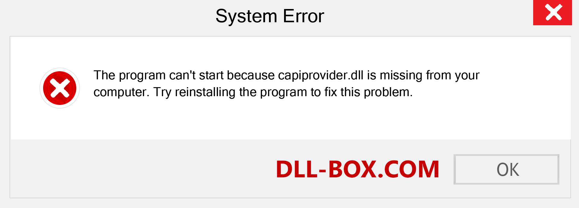  capiprovider.dll file is missing?. Download for Windows 7, 8, 10 - Fix  capiprovider dll Missing Error on Windows, photos, images
